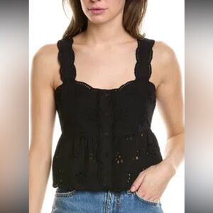 The Kooples -Floral Embroidered Peplum Top